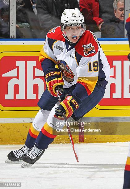 Dylan Strome of the Erie Otters skates against the London Knights in an OHL game at Budweiser Gardens on January 9, 2015 in London, Ontario, Canada....