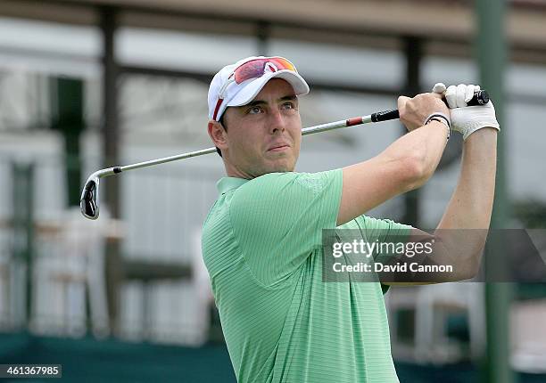 Kyle Abbott of South Africa during the pro-am as a preview for the 2014 Volvo Golf Champions tournament at Durban Country Club on January 8, 2014 in...