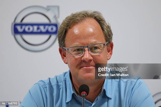 Per Ericsson The President of Volvo Event Management speaks to the press during a press conferences at the 2014 Volvo Golf Champions at Durban...