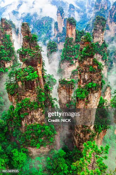 avatar hallelujah mountain - zhangjiajie national forest park stock pictures, royalty-free photos & images