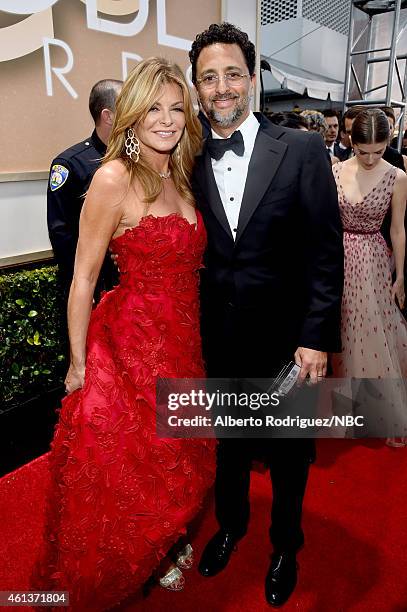 72nd ANNUAL GOLDEN GLOBE AWARDS -- Pictured: Actress Lysa Hayland and producer Grant Heslov arrive to the 72nd Annual Golden Globe Awards held at the...