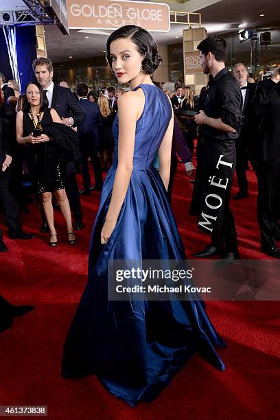 Actress Julia Goldani Telles attends the 72nd Annual Golden Globe Awards at The Beverly Hilton Hotel on January 11, 2015 in Beverly Hills, California.