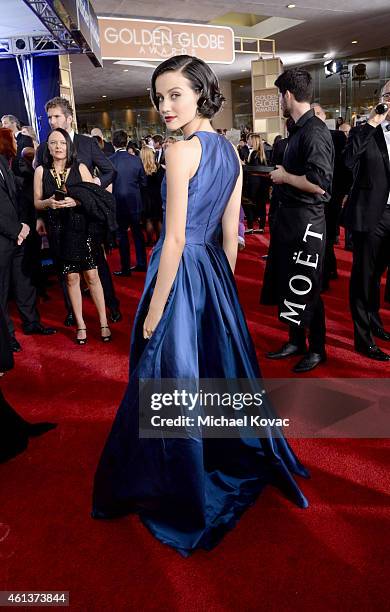 Actress Julia Goldani Telles attends the 72nd Annual Golden Globe Awards at The Beverly Hilton Hotel on January 11, 2015 in Beverly Hills, California.