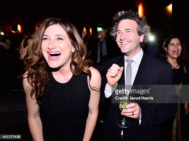 Actress Kathryn Hahn and Ethan Sandler attend the "Transparent" Cast and Crew Golden Globes Viewing Party at The London West Hollywood on January 11,...