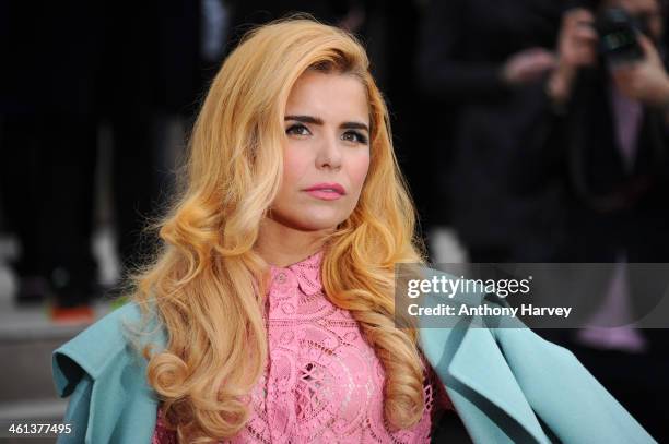 Singer Paloma Faith attends the Burberry Prorsum show during The London Collections: Men Autumn/Winter 2014 on January 8, 2014 in London, England.