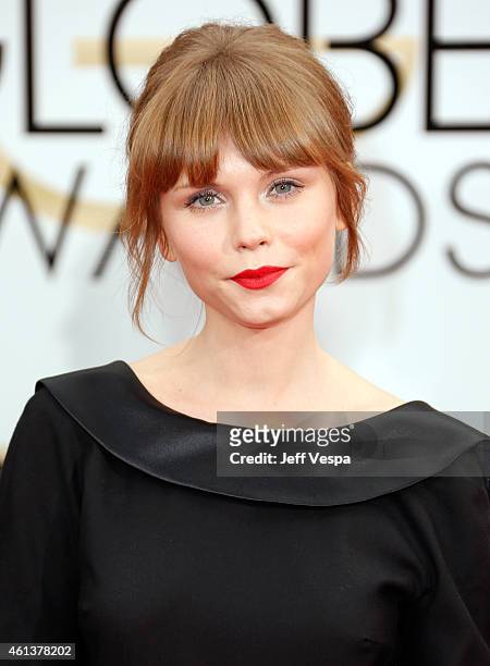 Actress Agata Trzebuchowska attends the 72nd Annual Golden Globe Awards at The Beverly Hilton Hotel on January 11, 2015 in Beverly Hills, California.