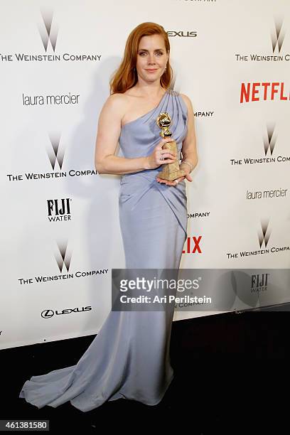 Actress Amy Adams attends The Weinstein Company & Netflix's 2015 Golden Globes After Party presented by FIJI Water, Lexus, Laura Mercier and Marie...