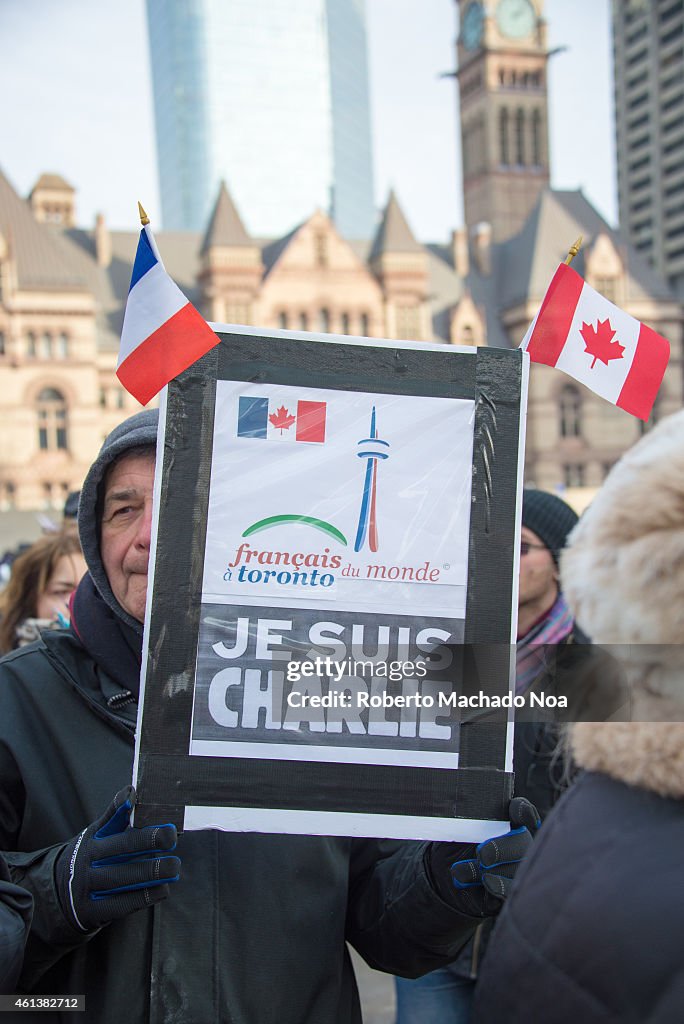 Toronto people meets in the Je Suis Charlie vigil at Nathan...