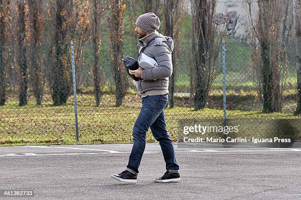 Marco Di Vaio ex player of Bologna FC attends to the new head coach Davide Ballardini arrivals at Casteldebole's Nicolo Galli Center on January 8,...