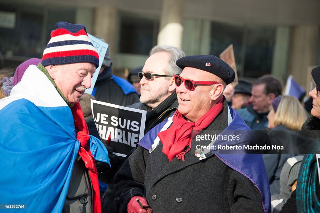 Toronto people meets in the Je Suis Charlie vigil at Nathan...