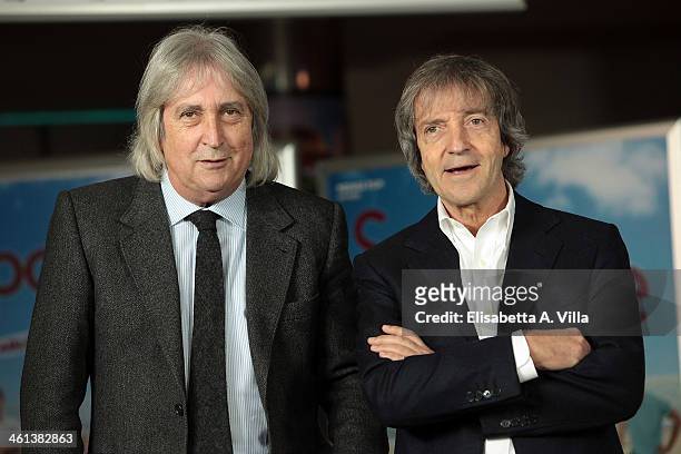 Producer Enrico Vanzina and director Carlo Vanzina attend 'Sapore Di Te' photocall at Cinema Adriano on January 8, 2014 in Rome, Italy.