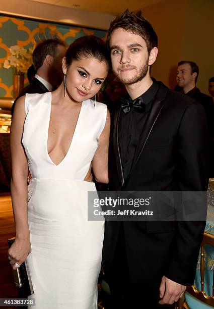 Singer/Actress Selena Gomez and musician Zedd attend HBO's Official Golden Globe Awards After Party at The Beverly Hilton Hotel on January 11, 2015...