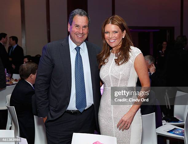 Chairman and CEO Saks Inc. Stephen I. Sadove and Television Host of Street Smart, Bloomberg Trish Regan attend the NRF Foundation Gala on January 11,...