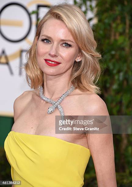 Naomi Watts arrives at the 72nd Annual Golden Globe Awards at The Beverly Hilton Hotel on January 11, 2015 in Beverly Hills, California.