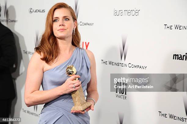 Actress Amy Adams attends The Weinstein Company & Netflix's 2015 Golden Globes After Party presented by FIJI Water, Lexus, Laura Mercier and Marie...