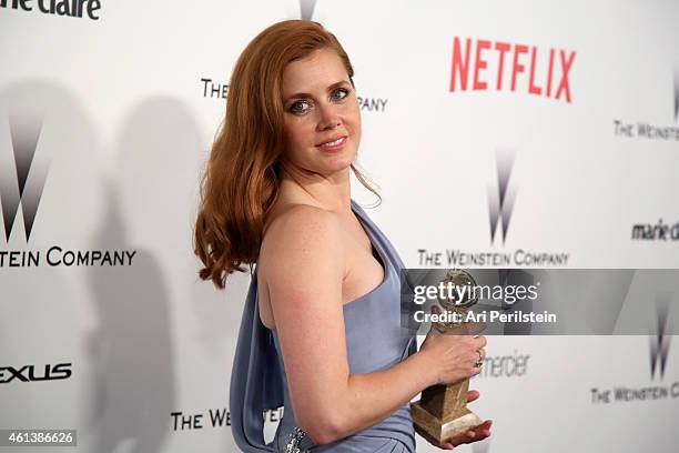 Actress Amy Adams attends The Weinstein Company & Netflix's 2015 Golden Globes After Party presented by FIJI Water, Lexus, Laura Mercier and Marie...