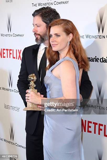 Actress Amy Adams and Darren Le Gallo attend The Weinstein Company & Netflix's 2015 Golden Globes After Party presented by FIJI Water, Lexus, Laura...