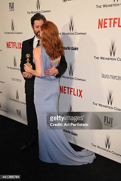 Actress Amy Adams and Darren Le Gallo attend The Weinstein Company & Netflix's 2015 Golden Globes After Party presented by FIJI Water, Lexus, Laura...