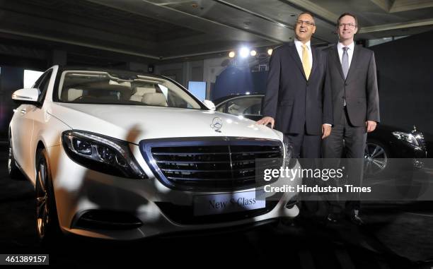 Head of Global Product Management for Mercedes Benz S-Class and Roadsters Lutz Regelmann with Managing Director of Mercedes-Benz India Eberhard Kern...