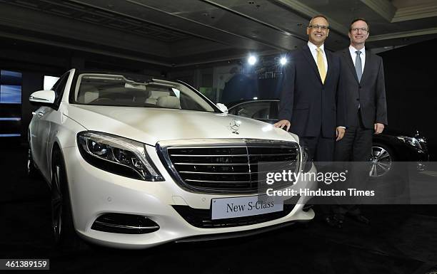 Head of Global Product Management for Mercedes Benz S-Class and Roadsters Lutz Regelmann with Managing Director of Mercedes-Benz India Eberhard Kern...