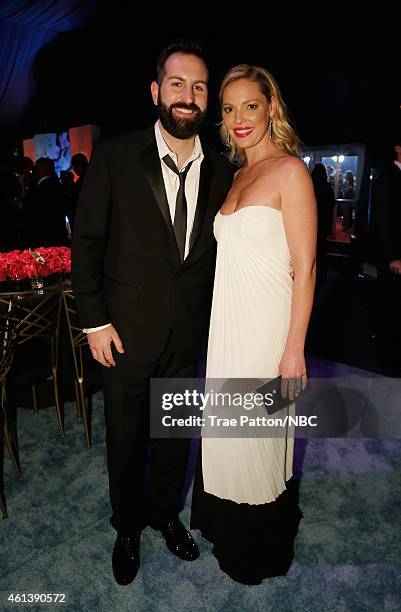 72nd ANNUAL GOLDEN GLOBE AWARDS -- Pictured: Musician Josh Kelley and actress Katherine Heigl pose during NBC Universal's Golden Globes Post-Party...