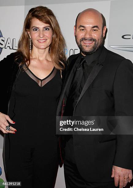 Actors Ian Gomez and Nia Vardalos attend the NBCUniversal 2015 Golden Globe Awards Party sponsored by Chrysler at The Beverly Hilton Hotel on January...
