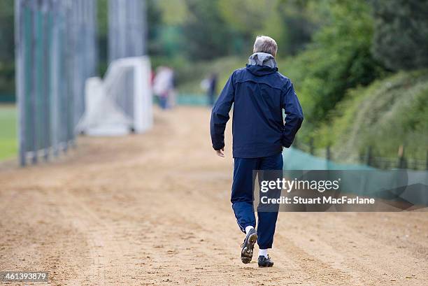 Manager Arsene Wenger at the Arsenal training ground at London Colney on May 10, 2007 in St Albans, England.