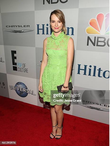 Actress Bridgit Mendler attends Universal, NBC, Focus Features and E! Entertainment 2015 Golden Globe Awards After Party sponsored by Chrysler and...