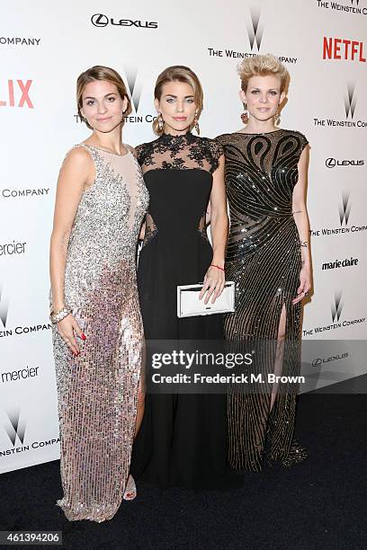 Actress AnnaLynne McCord and __ attend the 2015 Weinstein Company and Netflix Golden Globes After Party at Robinsons May Lot on January 11, 2015 in...