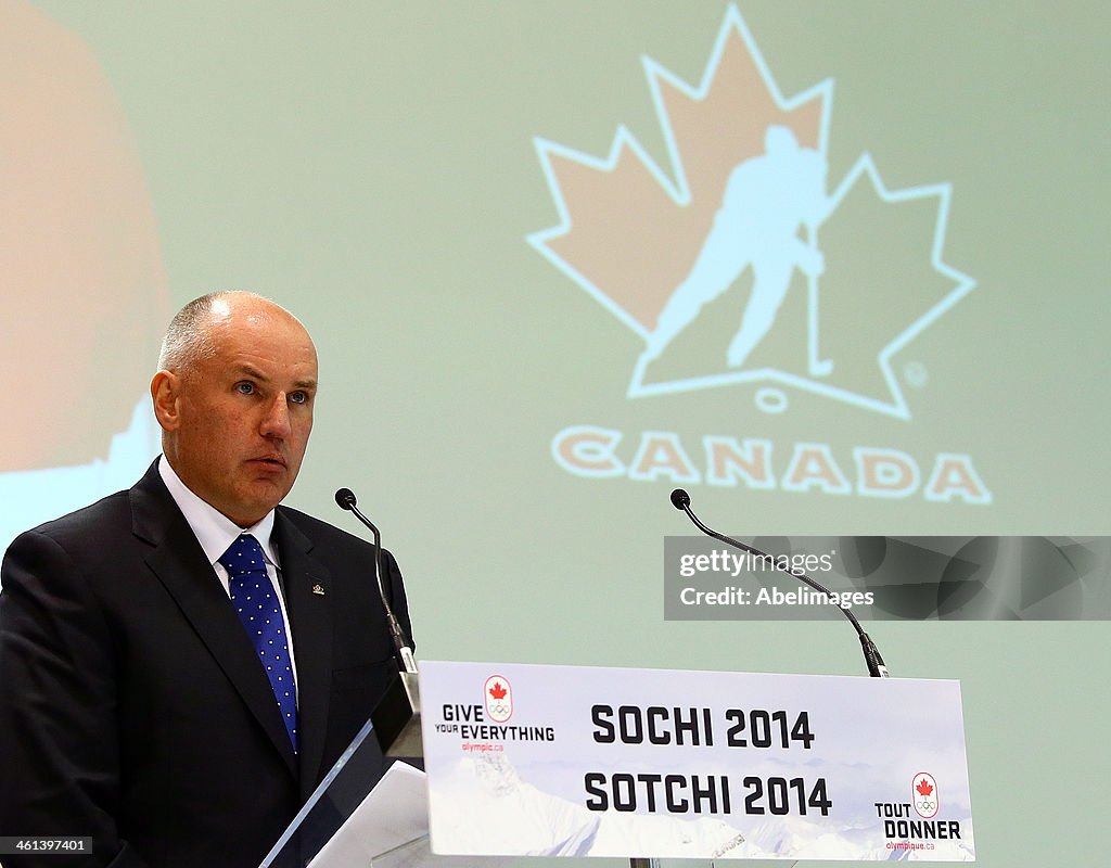 Canada Announces Men's Olympic Hockey Team