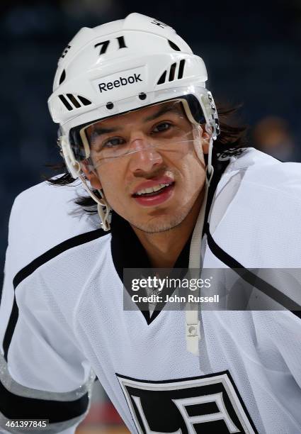 Jordan Nolan of the Los Angeles Kings skates against the Nashville Predators at Bridgestone Arena on December 28, 2013 in Nashville, Tennessee.