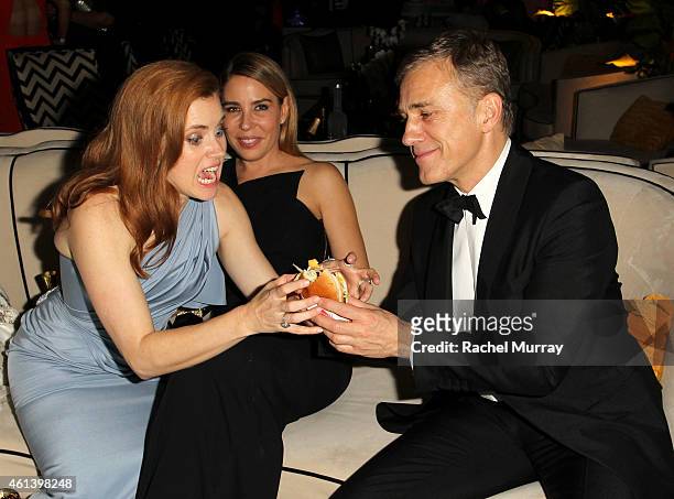 Actress Amy Adams and actor Christoph Waltz attend The Weinstein Company & Netflix's 2015 Golden Globes After Party presented by FIJI Water, Lexus,...