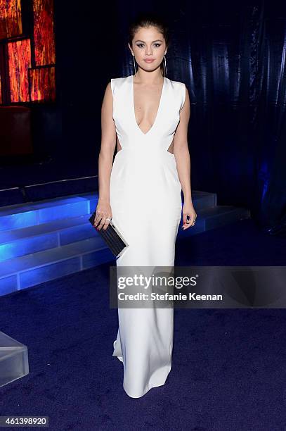 Singer Selena Gomez attends the 2015 InStyle And Warner Bros. 72nd Annual Golden Globe Awards Post-Party at The Beverly Hilton Hotel on January 11,...