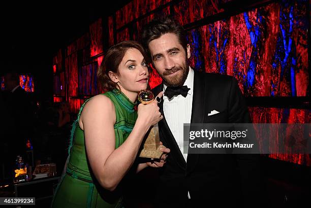 Actors Ruth Wilson and Jake Gyllenhaal attend the 2015 InStyle And Warner Bros. 72nd Annual Golden Globe Awards Post-Party at The Beverly Hilton...