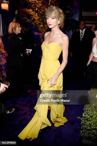 Singer Taylor Swift attends the 2015 InStyle And Warner Bros. 72nd Annual Golden Globe Awards Post-Party at The Beverly Hilton Hotel on January 11,...