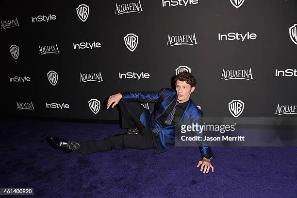 Actor Brett Dier attends the 2015 InStyle And Warner Bros. 72nd Annual Golden Globe Awards Post-Party at The Beverly Hilton Hotel on January 11, 2015...