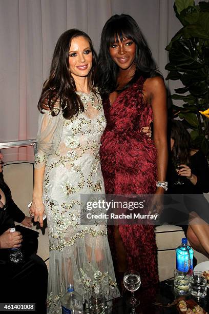 Designer Georgina Chapman and model Naomi Campbell attend The Weinstein Company & Netflix's 2015 Golden Globes After Party presented by FIJI Water,...