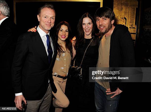 Gary Kemp, Lauren Kemp, Claire James and Alex James attend the London Collections: Men closing dinner hosted by Dylan Jones and Anya Hindmarch at...