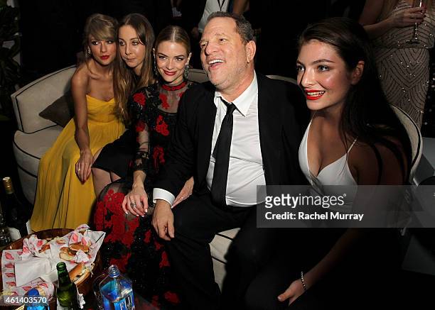 Recording artist Taylor Swift, musician Este Haim, actress Jaime King, producer Harvey Weinstein and recording artist Lorde attend The Weinstein...