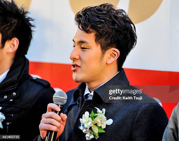 Japanese swimmer Daiya Seto attends The "2020 Days to Tokyo 2020" Event on January 12, 2015 in Tokyo, Japan. The Tokyo 2020 Organizing Committee and...