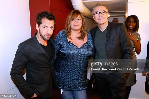 Team of the drama "Je prefere qu'on reste amis' actor frederic Diefenthal, main guest of the show Actress Michele Bernier and autor of the drama...