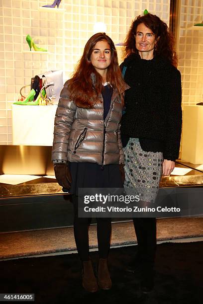 Beatrice Garagnani and Martina Ferragamo attend the Prada store opening in Florence on January 8, 2014 in Florence, Italy.