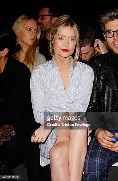 Laura Whitmore attends the E.Tautz show at the London Collections: Men AW15 at on January 12, 2015 in London, England.