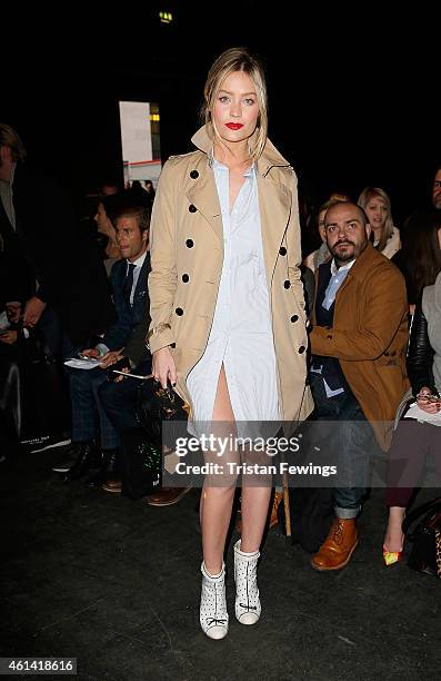 Laura Whitmore attends the E.Tautz show at the London Collections: Men AW15 at on January 12, 2015 in London, England.