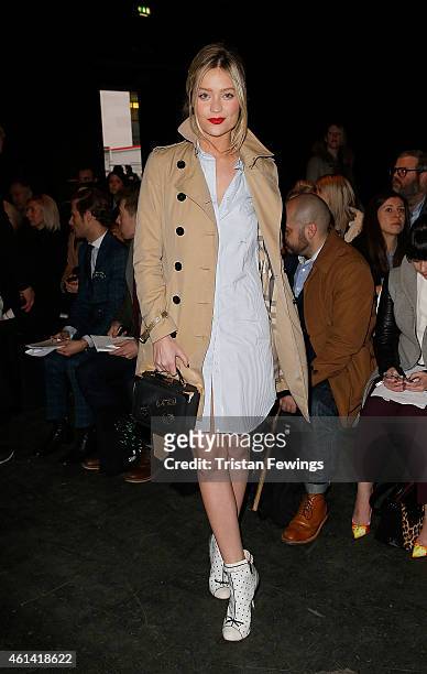 Laura Whitmore attends the E.Tautz show at the London Collections: Men AW15 at on January 12, 2015 in London, England.