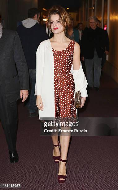 Micaela Ramazzotti attends the 'Il Capitale Umano' Premiere at The Space Moderno on January 8, 2014 in Rome, Italy.