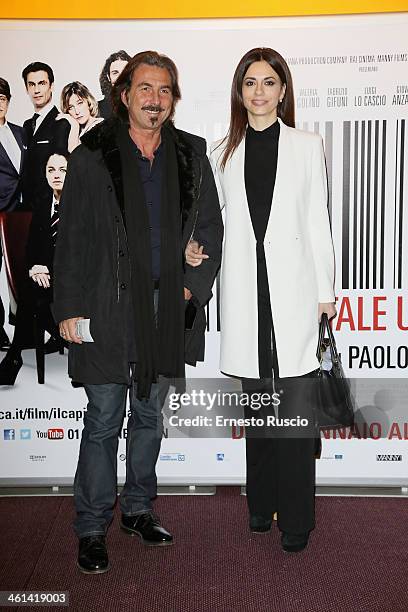 Luciano Cannito and Rossella Brescia attend the 'Il Capitale Umano' Premiere at The Space Moderno on January 8, 2014 in Rome, Italy.