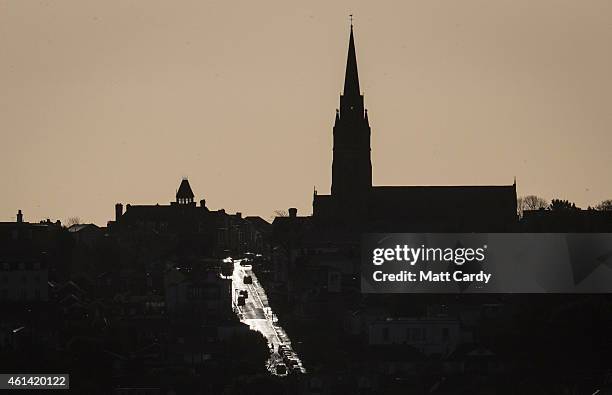 The skyline of Ryde is viewed from a ferry travelling from the Isle of Wight on January 8, 2015 in Ryde, England. Tourism remains the most important...