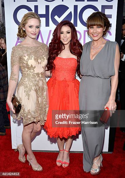 Actresses Greer Grammer, Jillian Rose Reed and Nikki DeLoach attend The 40th Annual People's Choice Awards at Nokia Theatre L.A. Live on January 8,...