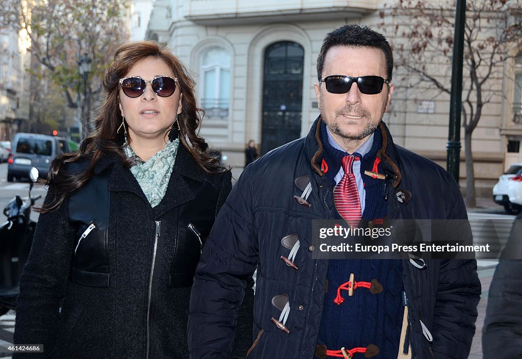 Jose Ortega Cano and Ana Maria Aldon Sighting In Zaragoza - January 09, 2015